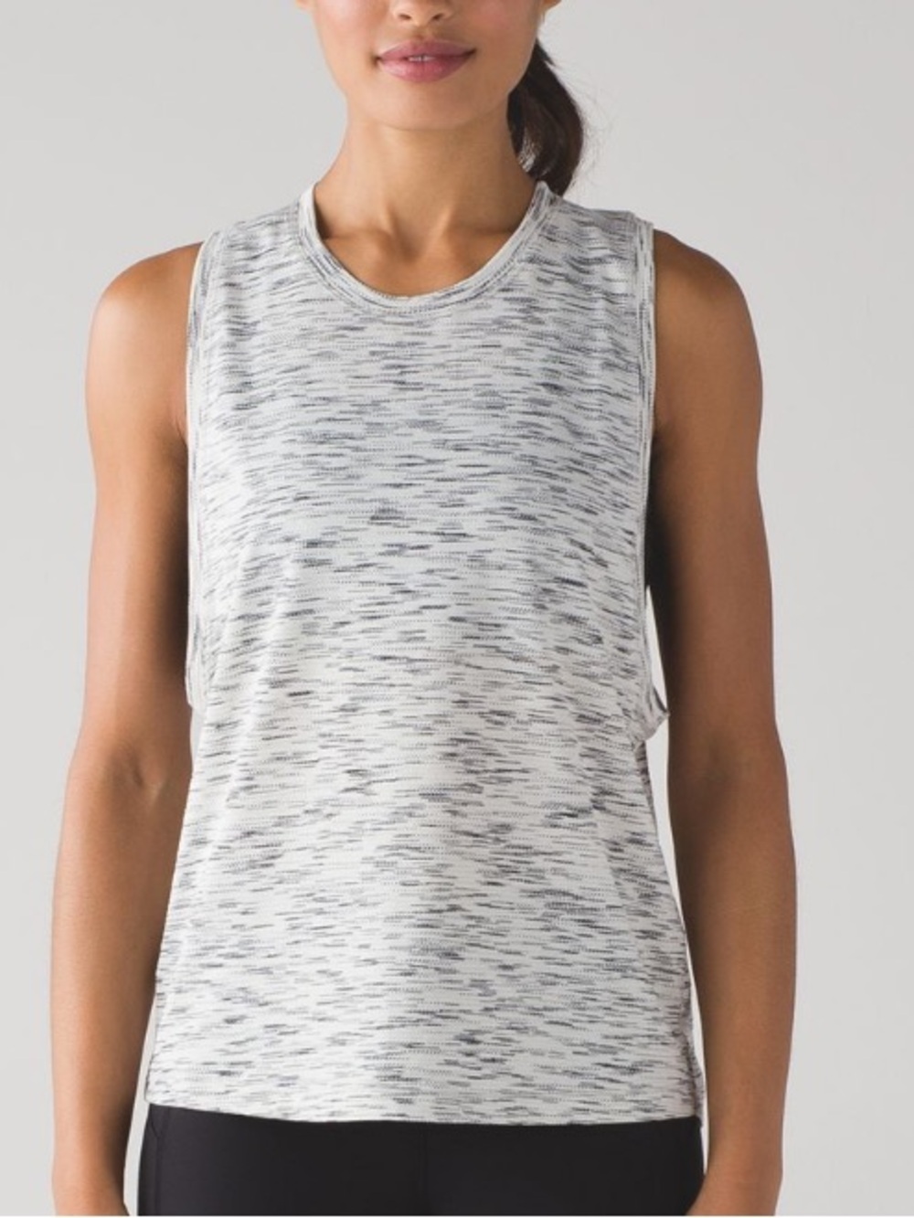 Lululemon Cardio Squad Tank II Tiger Space Dye Black White One Size
